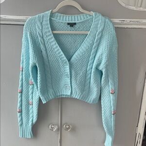 Wild Fable Light Blue Cable Knit Cardigan